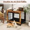 Rustic Brown Flip-up Top Dog Kennel with Removable Tray and 3 Lockable Doors